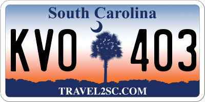 SC license plate KVO403