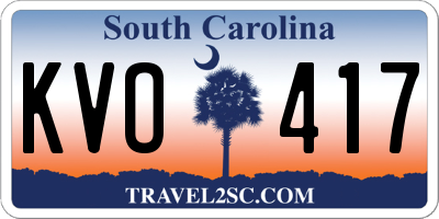 SC license plate KVO417