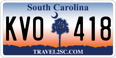 SC license plate KVO418