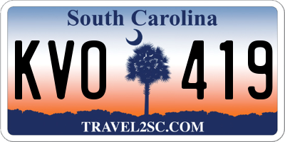 SC license plate KVO419