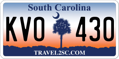SC license plate KVO430