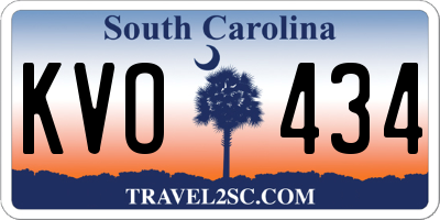 SC license plate KVO434