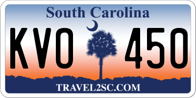 SC license plate KVO450