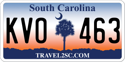 SC license plate KVO463