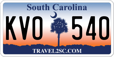 SC license plate KVO540