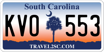 SC license plate KVO553