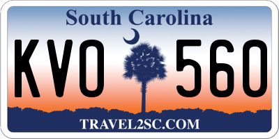 SC license plate KVO560