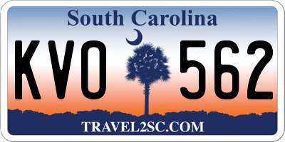 SC license plate KVO562