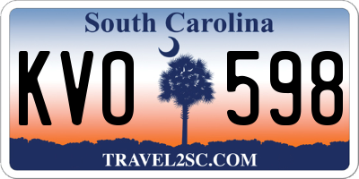 SC license plate KVO598