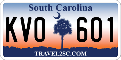 SC license plate KVO601