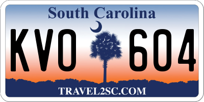SC license plate KVO604