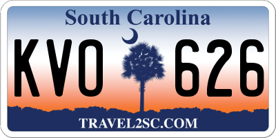 SC license plate KVO626