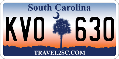 SC license plate KVO630