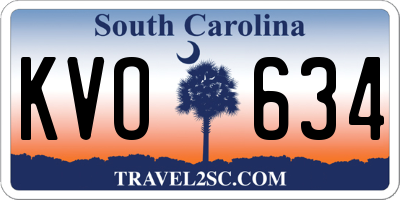 SC license plate KVO634