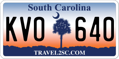 SC license plate KVO640