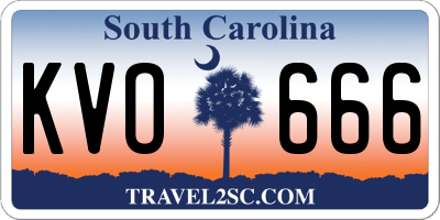 SC license plate KVO666