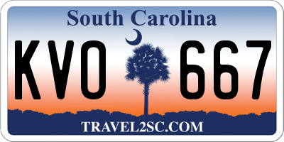 SC license plate KVO667