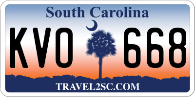 SC license plate KVO668