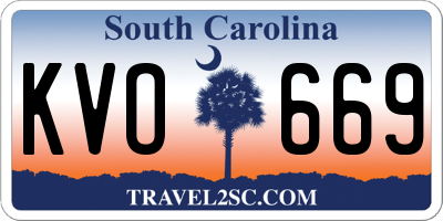 SC license plate KVO669