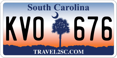 SC license plate KVO676
