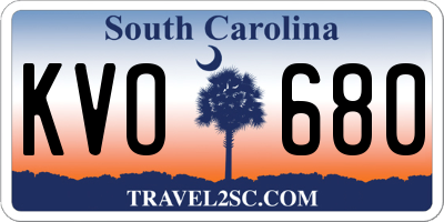SC license plate KVO680