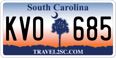 SC license plate KVO685