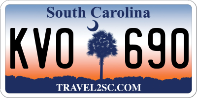 SC license plate KVO690