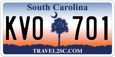 SC license plate KVO701