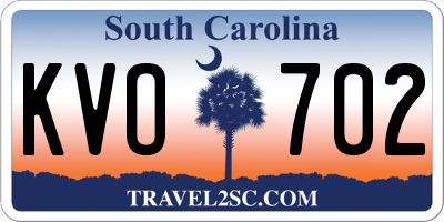 SC license plate KVO702