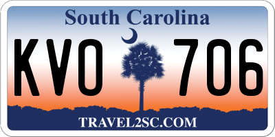 SC license plate KVO706