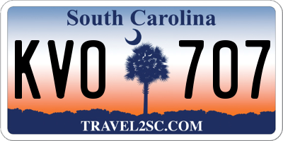 SC license plate KVO707