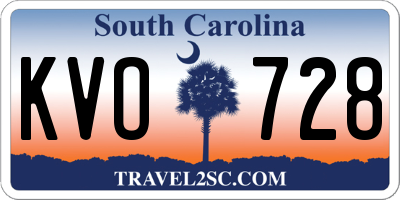 SC license plate KVO728
