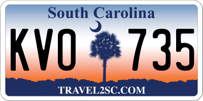 SC license plate KVO735