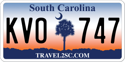 SC license plate KVO747