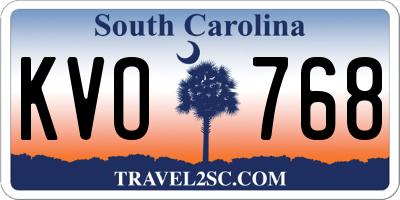 SC license plate KVO768
