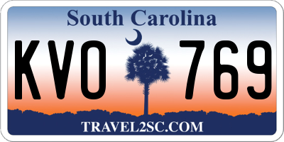 SC license plate KVO769