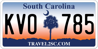 SC license plate KVO785
