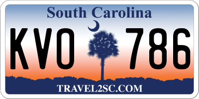SC license plate KVO786