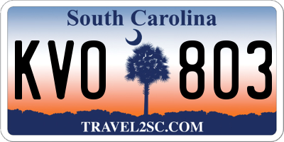 SC license plate KVO803