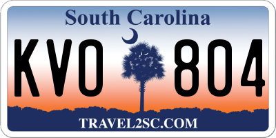 SC license plate KVO804