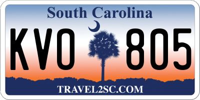 SC license plate KVO805
