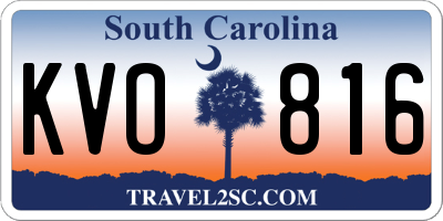 SC license plate KVO816