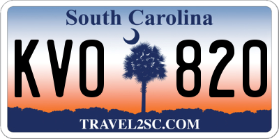 SC license plate KVO820