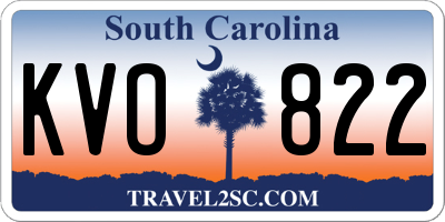 SC license plate KVO822