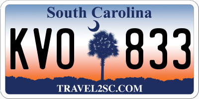 SC license plate KVO833