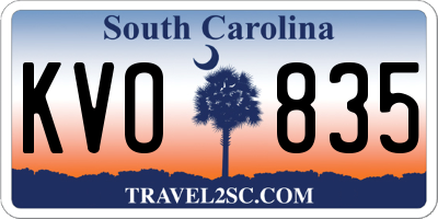 SC license plate KVO835