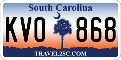 SC license plate KVO868