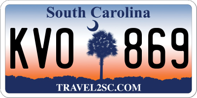 SC license plate KVO869