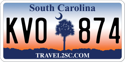 SC license plate KVO874