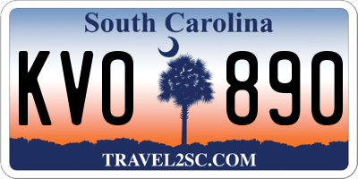 SC license plate KVO890